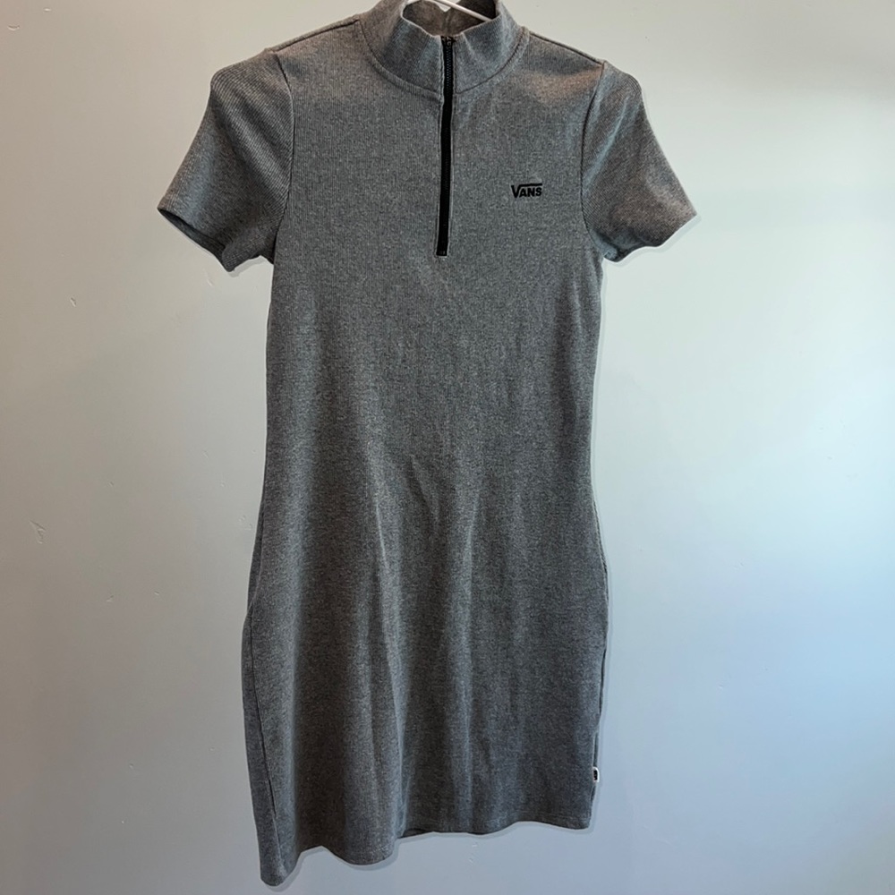 Vans dress grey ribbed SZ SM slight snag in back upper right shoulder